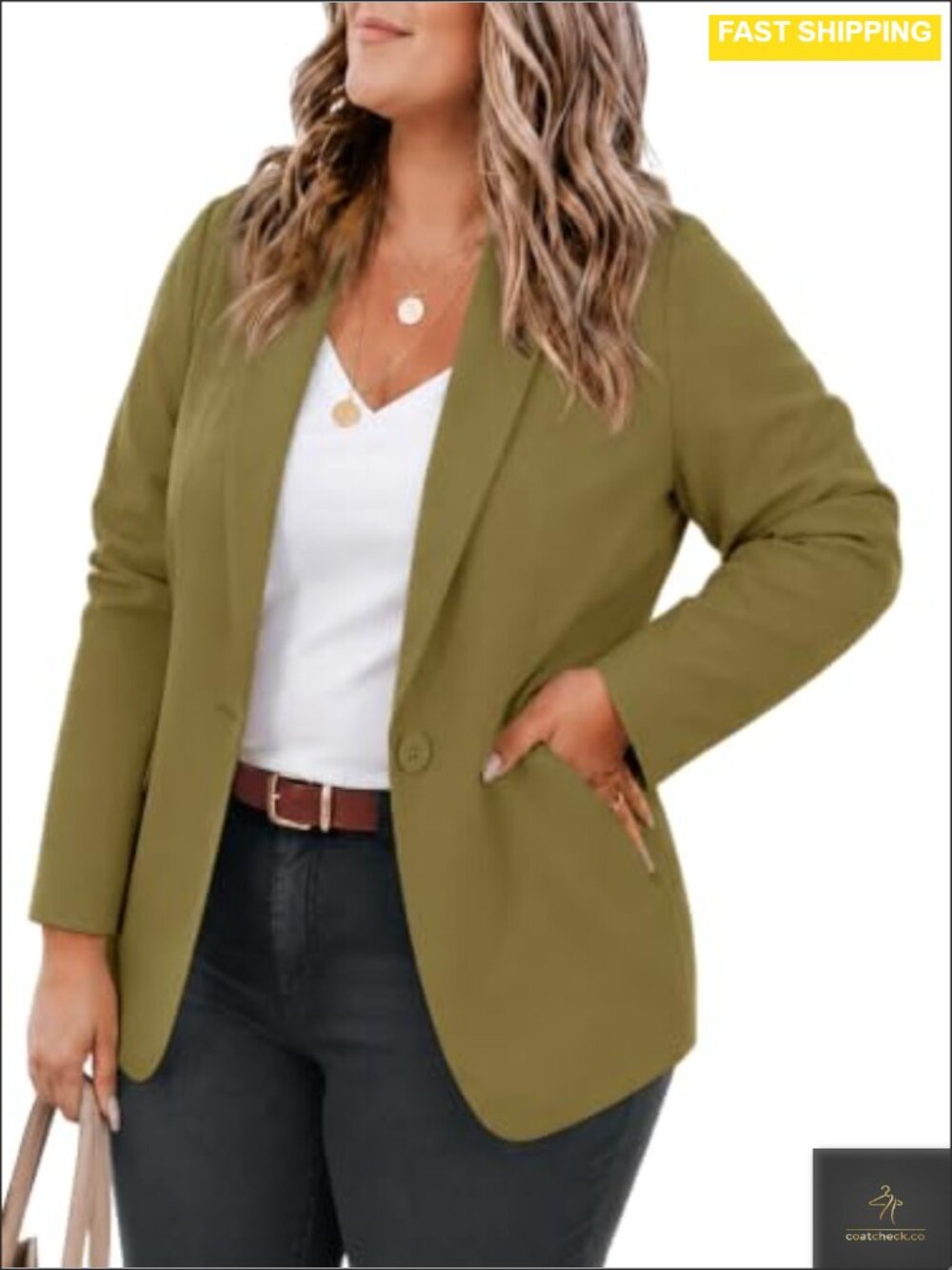 Plus Size Casual Blazer Lapel Long Sleeve Open Front Professional Work Jacket